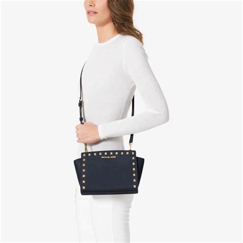 michael kors selma medium bag navy|Michael Kors selma satchel.